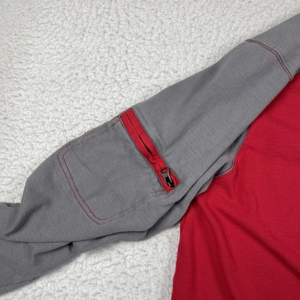 The Territory Ahead‎ Pullover Mens Large Gray Red 1/4 Zip Casual Outdoors Travel